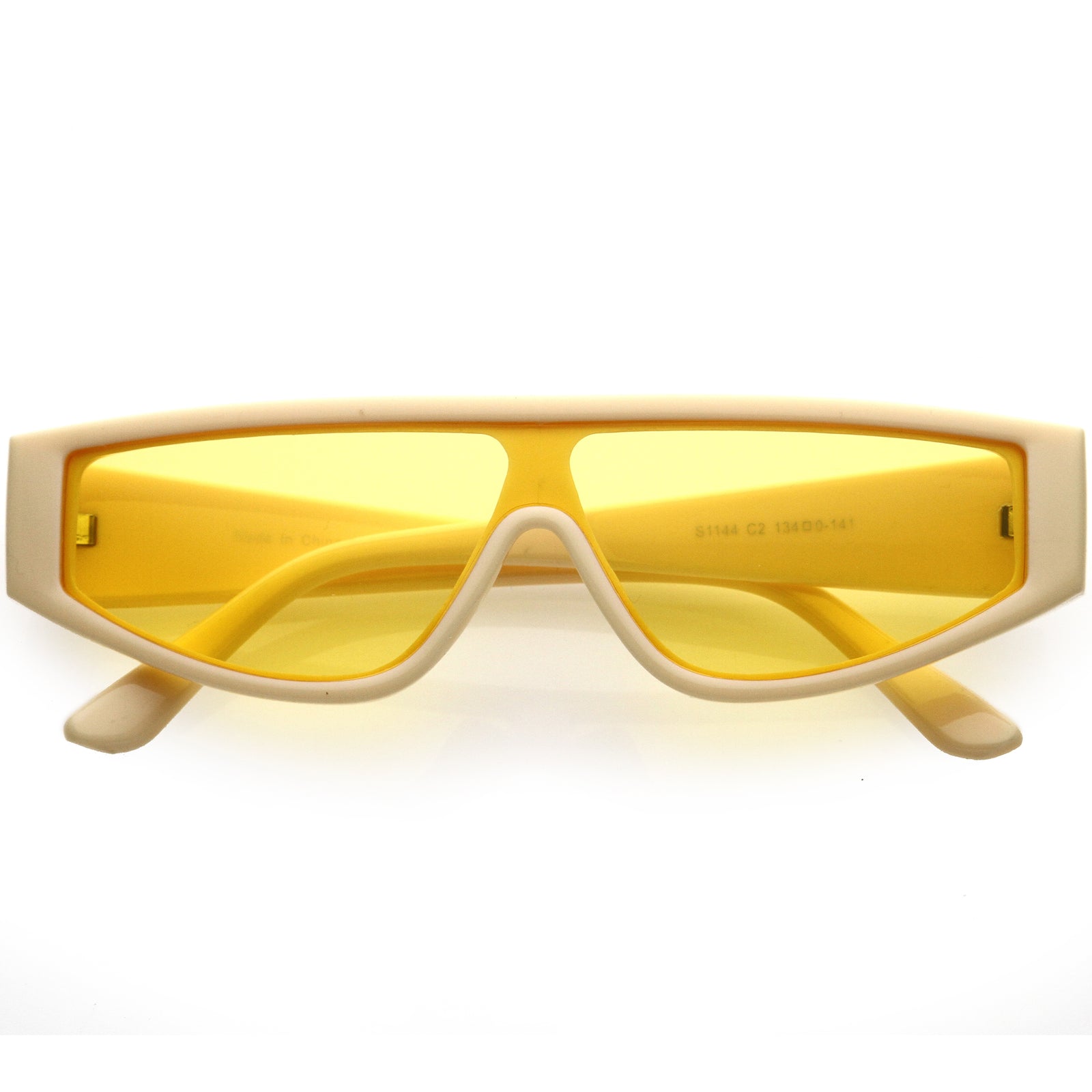 Cyber Chunky Flat Top Shield Mono Lens Sunglasses D107