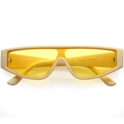 Gafas de sol Cyber ​​Chunky Flat Top Shield con lentes mono D107