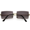 Gafas de sol cuadradas medianas con acento metálico sin montura completa inspiradas en los años 90 de lujo D108