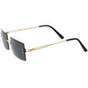 Luxe 90s Inspired Full Rimless Metal Accent Medium Square Sunglasses D108