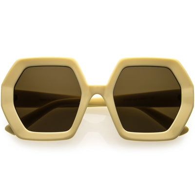 Glamorous Gafas de sol geométricas elegantes, de gran tamaño y con montura gruesa, D113