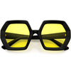 Glamorous Gafas de sol geométricas elegantes, de gran tamaño y con montura gruesa, D113
