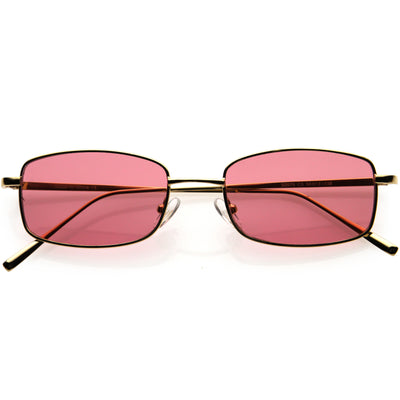 Gafas de sol cuadradas de metal con lentes tintadas de color inspiradas en los años 90 D121