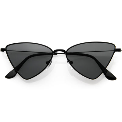 Gafas de sol estilo ojo de gato de metal ligero y punta delgada D122