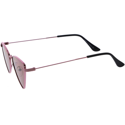 Gafas de sol estilo ojo de gato de metal ligero y punta delgada D122
