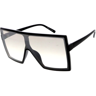 Gafas de sol cuadradas con parte superior plana y lentes de color neutro de alta moda D130