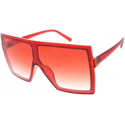 Gafas de sol cuadradas con parte superior plana y lentes tintadas de color de alta moda D131