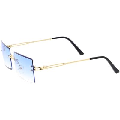 Gafas de sol cuadradas medianas con lentes biseladas sin montura completa inspiradas en los años 90 D137