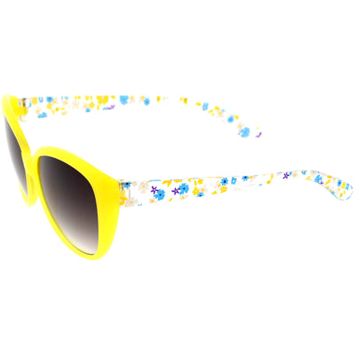 Gafas de sol de ojo de gato extragrandes, redondas y florales para niños D138