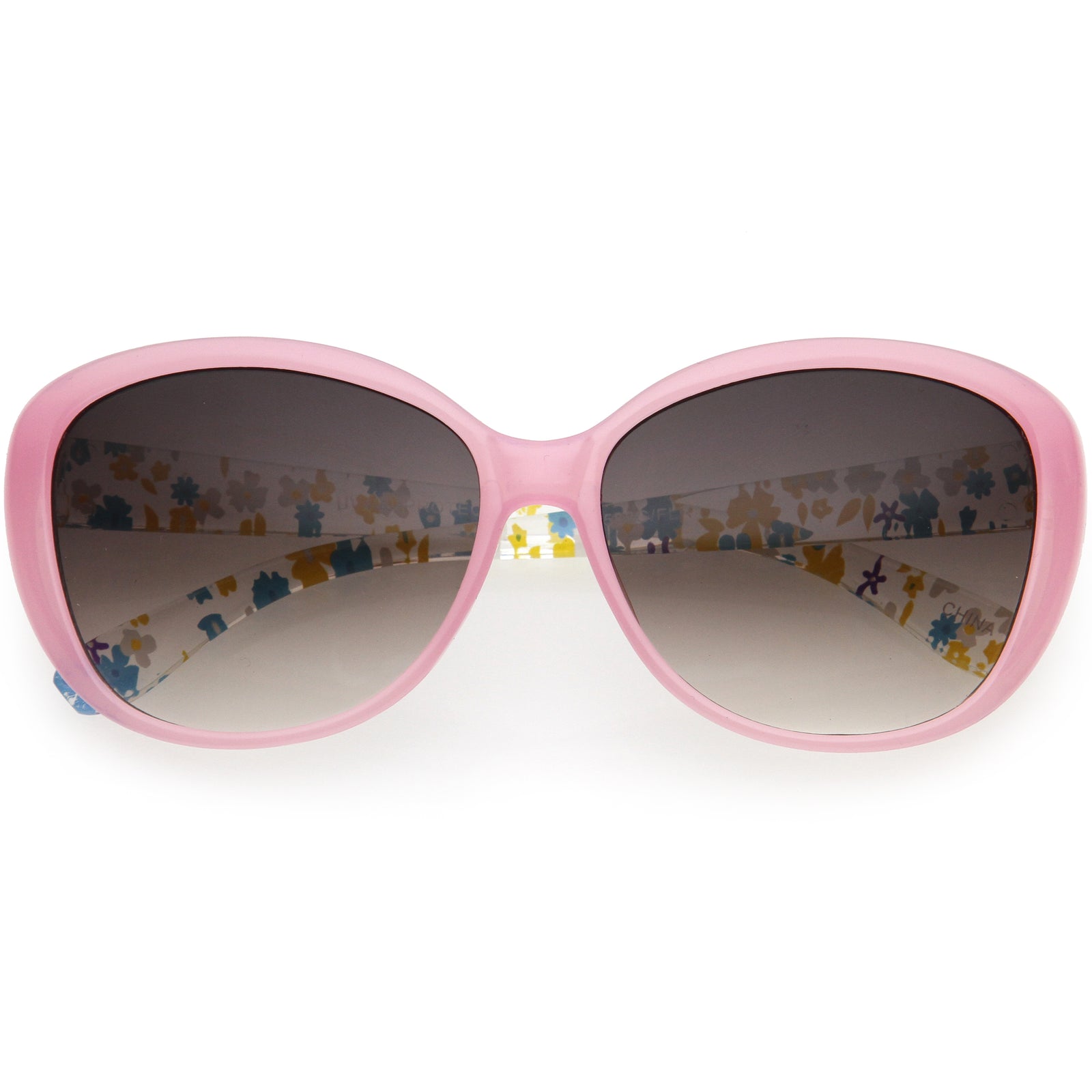 Kids Floral Round Oversize Cat Eye Sunglasses D138