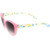 Gafas de sol de ojo de gato extragrandes, redondas y florales para niños D138