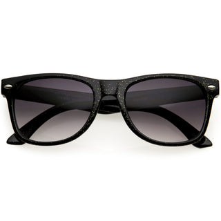 Espectaculares gafas de sol con montura de cuerno y purpurina para niños D142 - Negro / Lavanda