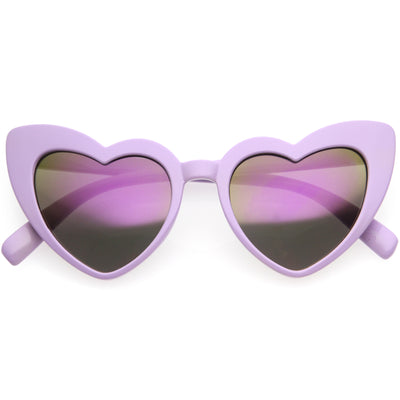 Kids Heart Shaped Mirrored Oversize Heart Sunglasses D143