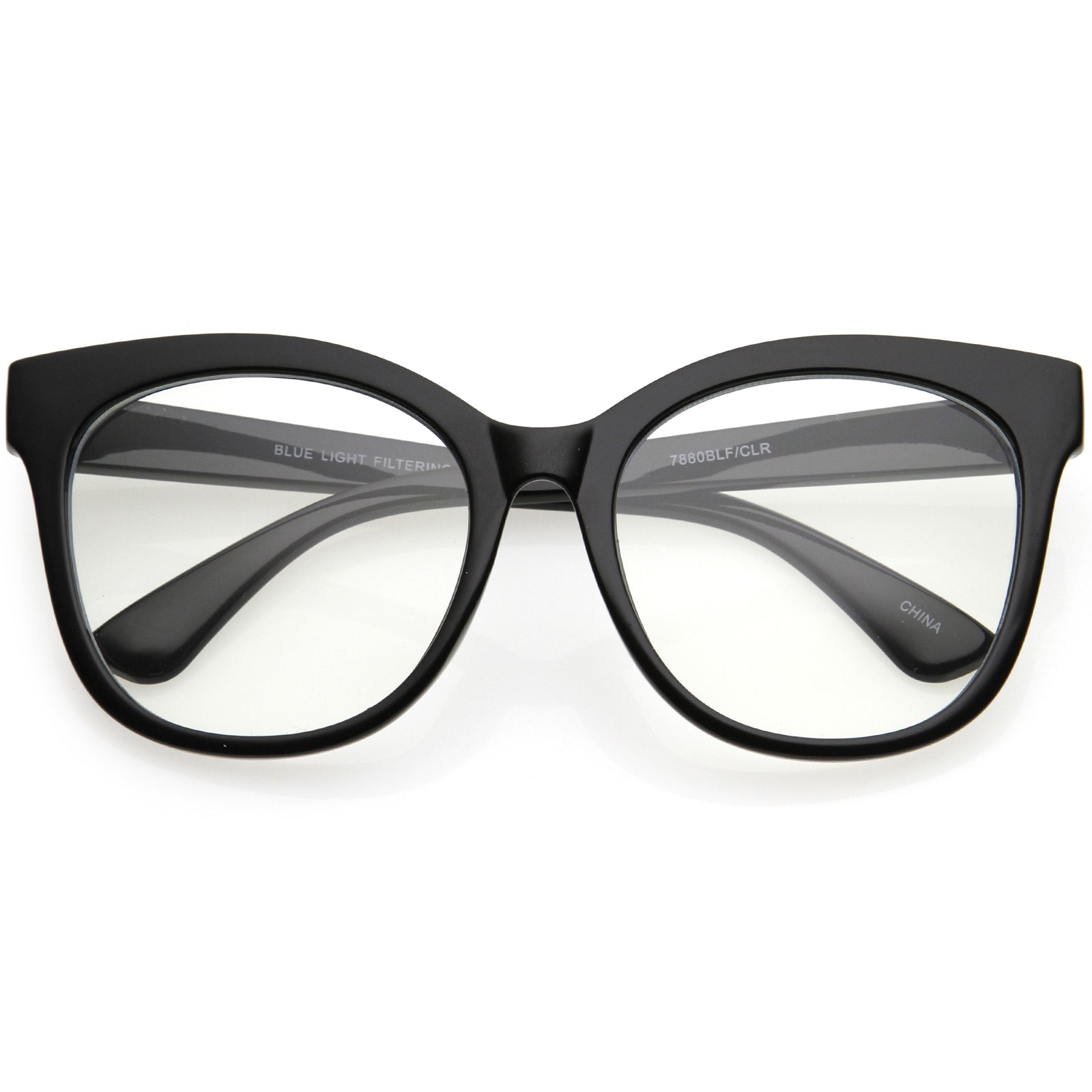 Oversize Blue Light Filter Horn Rimmed Cat Eye Sunglasses D155