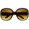 Gafas de sol extragrandes redondeadas con lentes de colores neutros pulidos D173