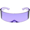Futuristic Retro Color Tinted Wrap Around Shield Sunglasses D175