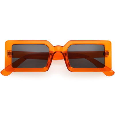 Gafas de sol cuadradas rectangulares retro de los años 90 de color neutro D177