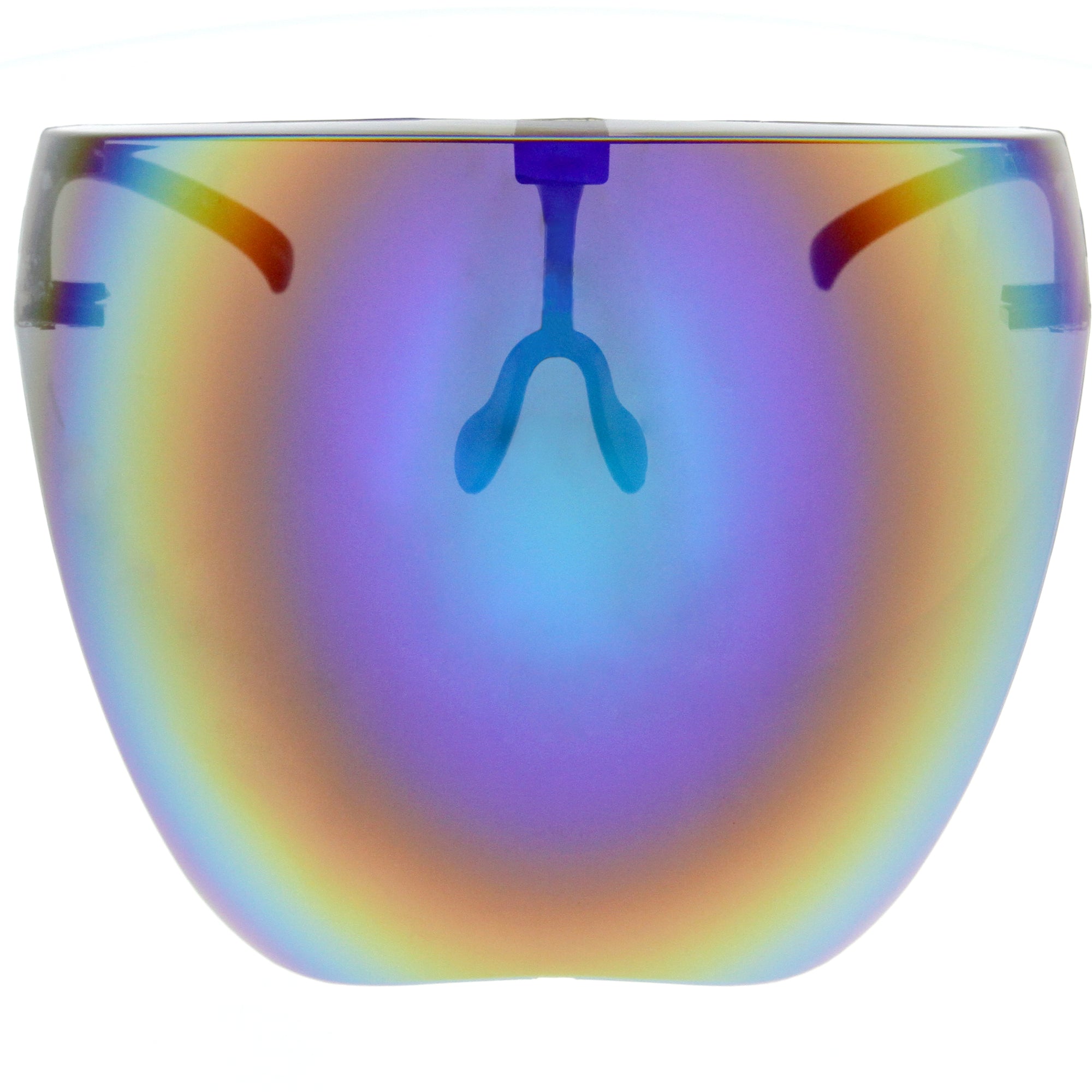 Protective Face Shield Full Cover Visor Glasses/Sunglasses (Anti-Fog) D188 Black / Rainbow