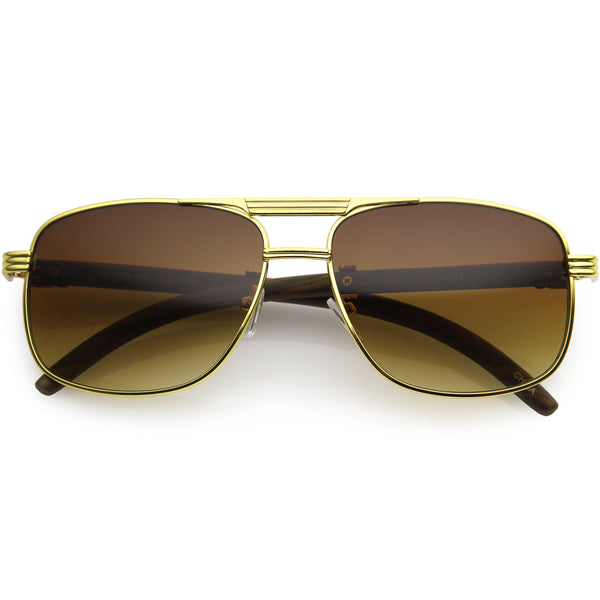 Gold square aviator sunglasses deals