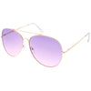 Elegantes gafas de sol de aviador de gran tamaño con montura ancha y color descolorido