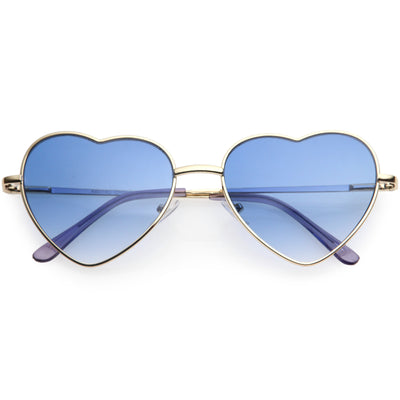 Gafas de sol de corazón de metal de moda de arco iris degradado de color dulce D206