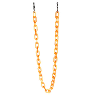 Cadena para gafas y mascarilla de plástico translúcido Color Pop de 30" - Naranja claro