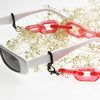 Cadena para gafas y mascarilla de plástico translúcido Color Pop de 30"