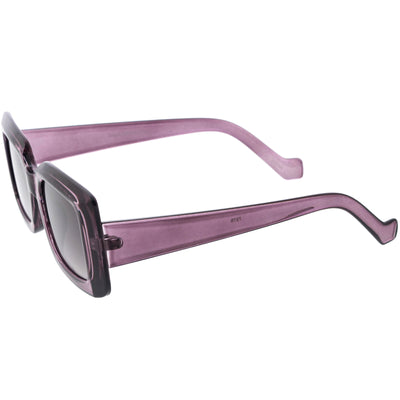 Gafas de sol rectangulares con montura gruesa y lentes planas cuadradas medianas retro D213