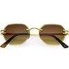 Gafas de sol geométricas sin montura pequeñas con lentes degradados biselados de lujo D215