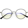 Elegantes gafas de luz azul circulares elegantes con montura metálica redonda D219