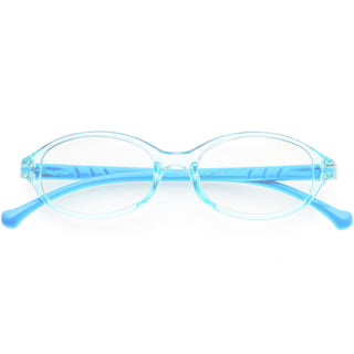 Gafas transparentes redondas con bloqueo de luz azul ligeras y ovaladas para niños D222 - Azul / Claro