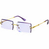 Gafas de sol rectangulares de metal con lentes biseladas teñidas de color de lujo D224