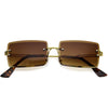 Gafas de sol rectangulares de metal con lentes biseladas neutras cuadradas de lujo D225