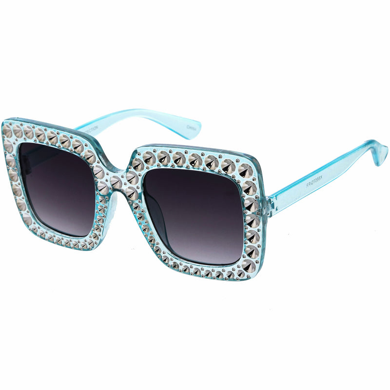 Gafas de sol cuadradas extragrandes y glamorosas con diamantes de imitación sintéticos para niños D228