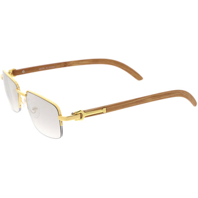 Elegantes gafas de sol cuadradas de dos tonos con semi montura sin montura D248