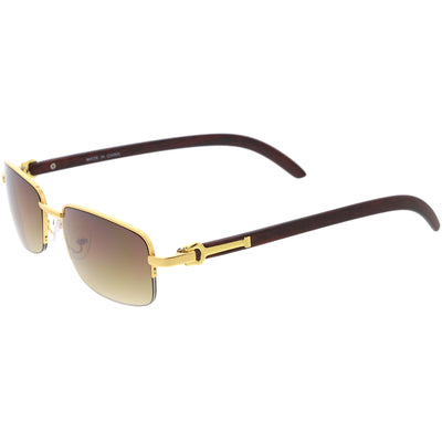 Elegantes gafas de sol cuadradas de dos tonos con semi montura sin montura D248
