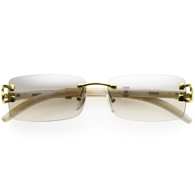 Gafas de sol cuadradas medianas con detalles metálicos sin montura, inspiradas en los años 90, D250