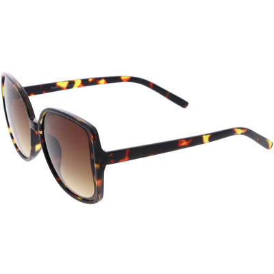Elegantes gafas de sol cuadradas de color neutro de gran tamaño D259