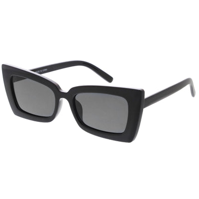 Gafas de sol tipo ojo de gato con montura gruesa y lentes planas medianas D265
