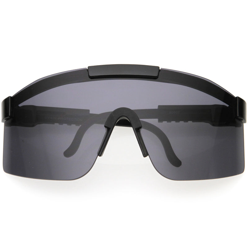 Gafas de sol con escudo monobloque Cyberpunk con panel lateral futurista ajustable D266