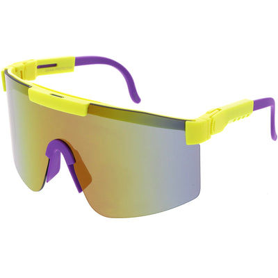 Gafas de sol con escudo monobloque Cyberpunk con panel lateral futurista ajustable D266