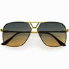 Elegantes gafas de sol de aviador cuadradas con lentes de color neutro D269