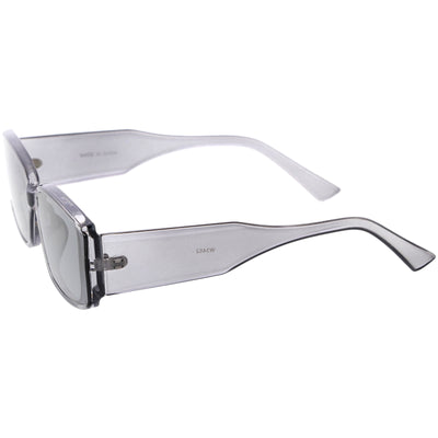 Gafas de sol rectangulares con lentes de color neutro y elegantes deportivas D275