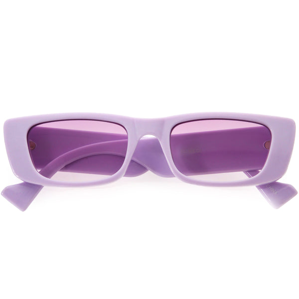 ‪‪Square‪☆ Retro Colored Pastel Wide Chunky Square Sunglasses D295 - zeroUV