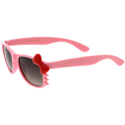 Gafas de sol cuadradas con lazo colorido para niños Cute Kitty D300