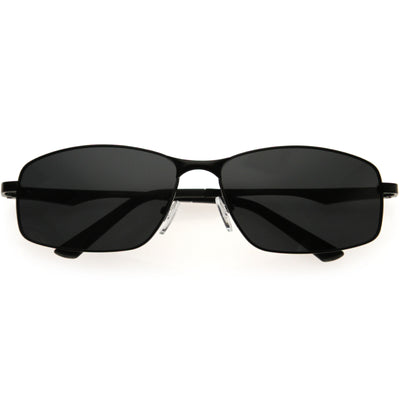 Gafas de sol polarizadas rectangulares con alambre metálico Neo clásico premium D301
