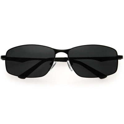 Gafas de sol polarizadas rectangulares con alambre metálico Neo clásico premium D301