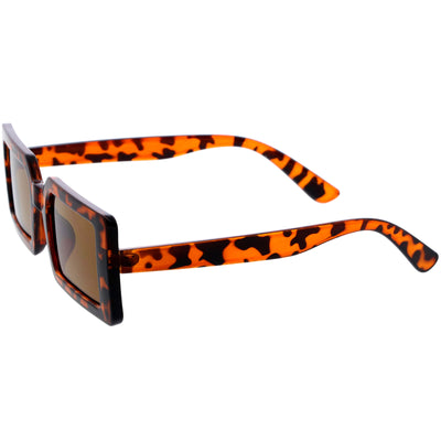 Gafas de sol cuadradas con lentes de color neutro rectangulares retro de los años 90 D303
