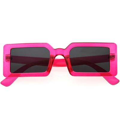 Gafas de sol cuadradas con lentes de color neutro rectangulares retro de los años 90 D303