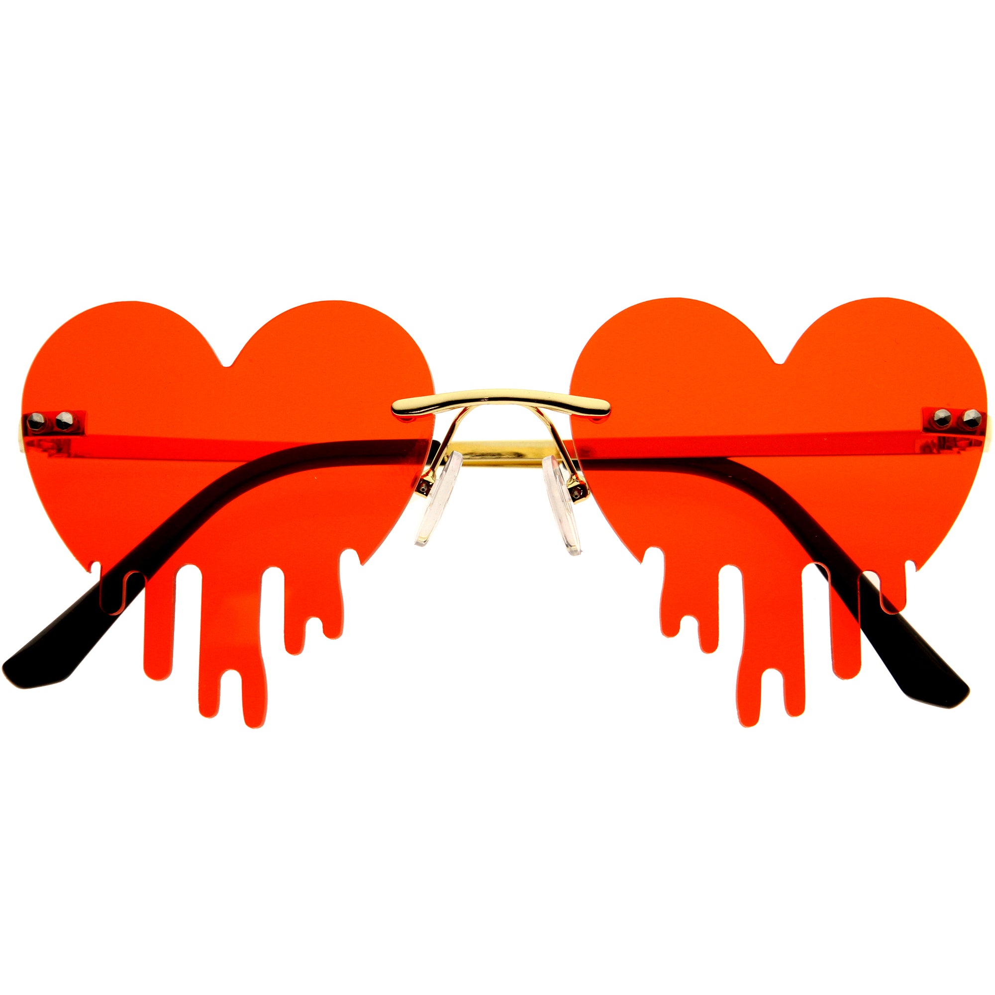 Lindas gafas de sol de corazón sin montura en forma de corazón con amor que gotea D306